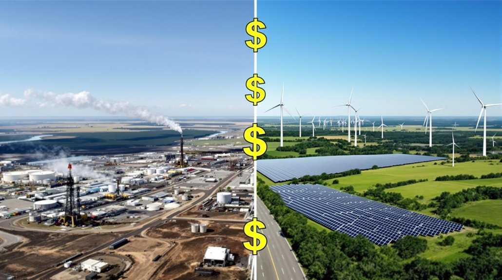 fossil fuel vs green pledges