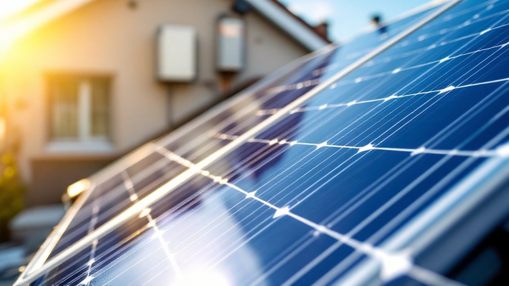 sunlight transformed into electricity