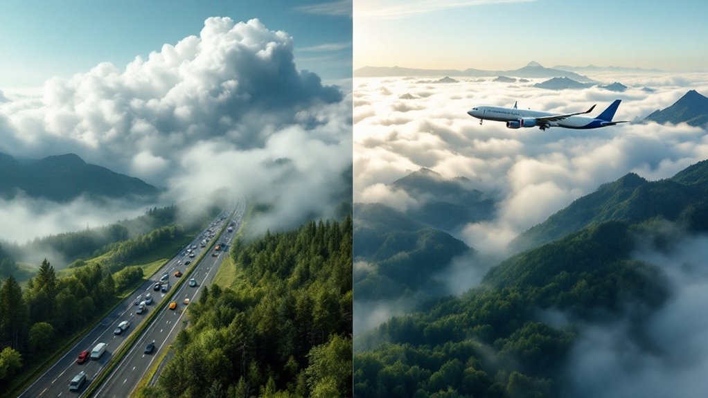 transportation carbon footprint comparison