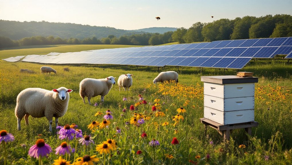 bees support solar farming