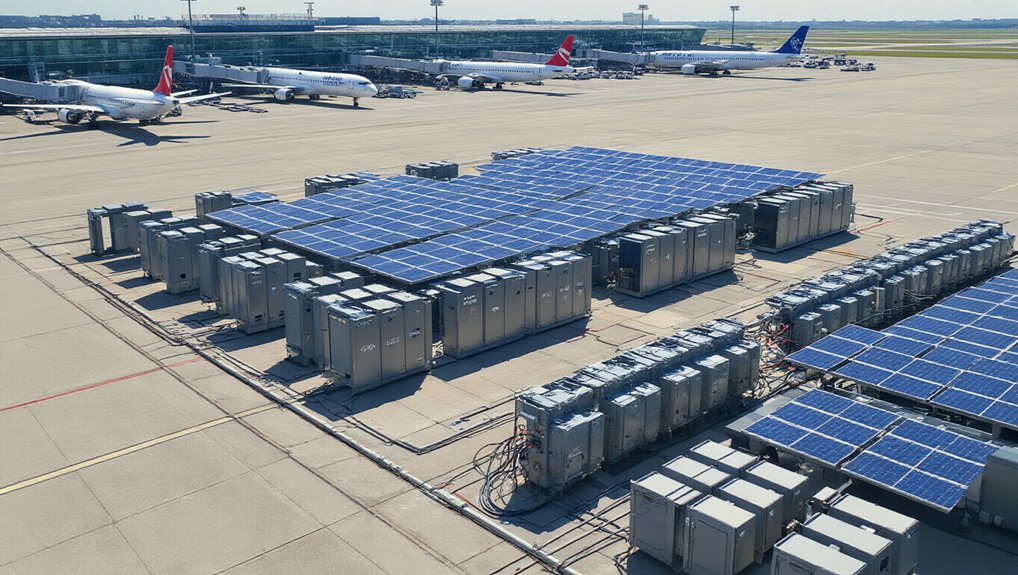 recycled batteries power airport