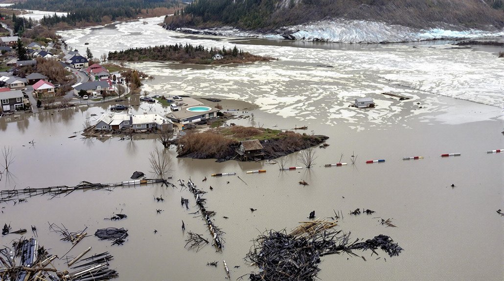glacier melt causes evacuations
