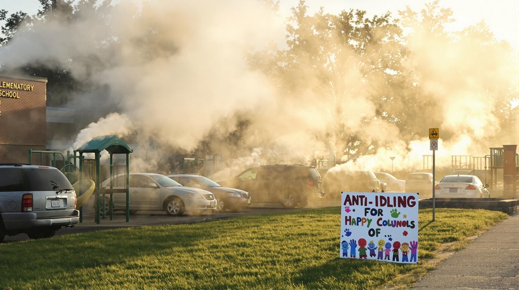 students challenge engine idling