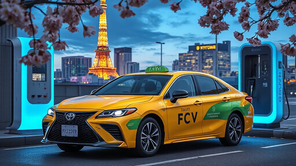 hydrogen powered tokyo taxis