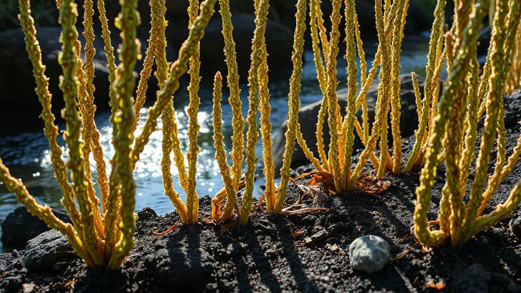 horsetail plants mimic meteorites